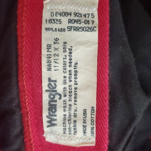 VTG Wrangler Silver Lake red bareback jeans 11/12 x 34 (have been hemmed) - Picture 7 of 12